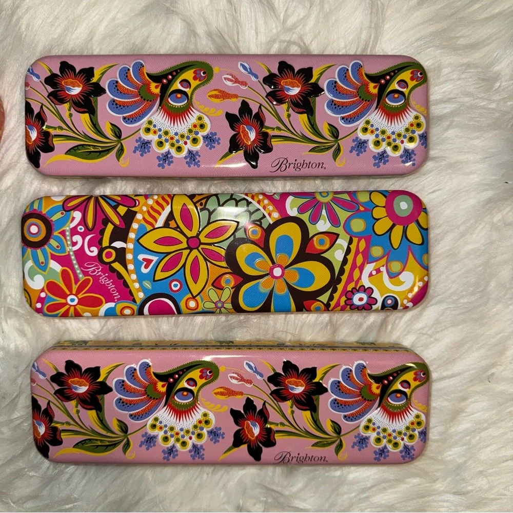 Brighton Decorative Tin Storage‎ Case Lot of 7